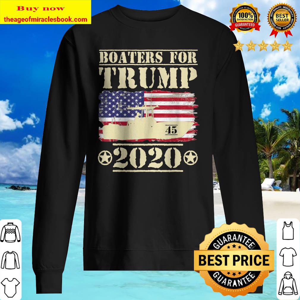 Boaters For Trump 2020 45 Vintage American Flag Boating Sweater