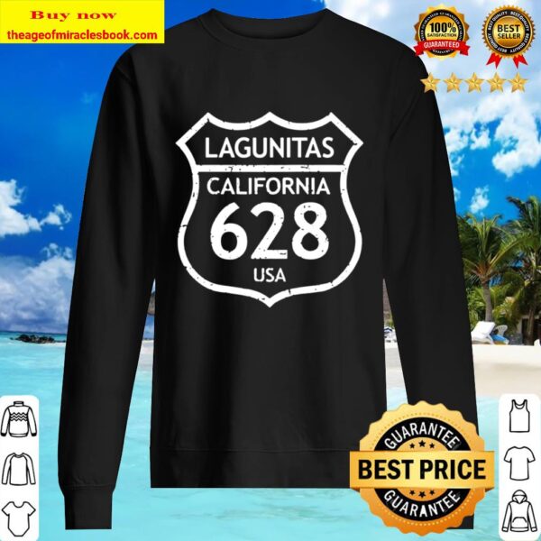 California Area Code 628 Lagunitas, Ca Home State Gift Raglan Baseball Sweater