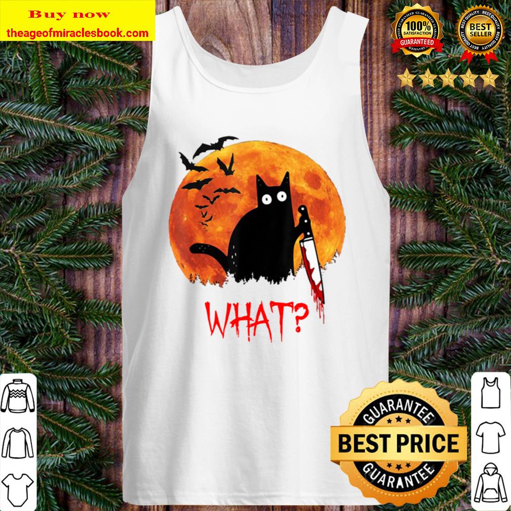 Cat What Funny Black Cat Murderous Cat With Knife Tank Top