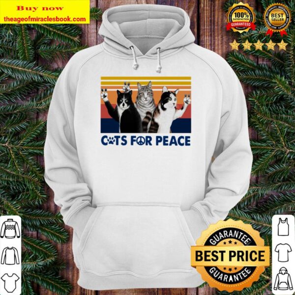 Cats For Peace Vintage Retro Hoodie