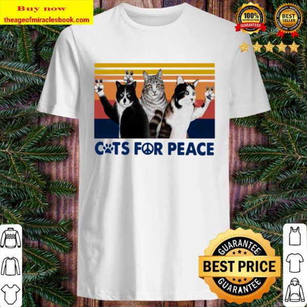 Cats For Peace Vintage Retro Shirt