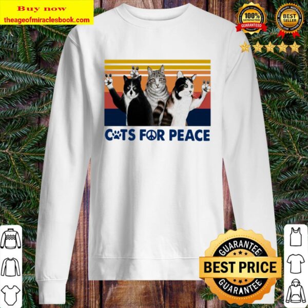 Cats For Peace Vintage Retro Sweater
