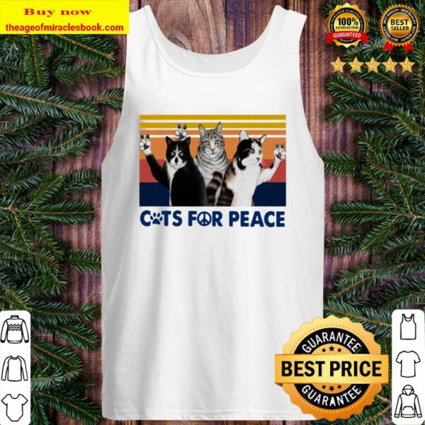 Cats For Peace Vintage Retro Tank Top