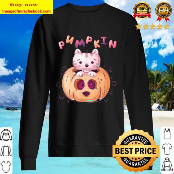 Cute Cat Pumpkin for Halloween Sweater