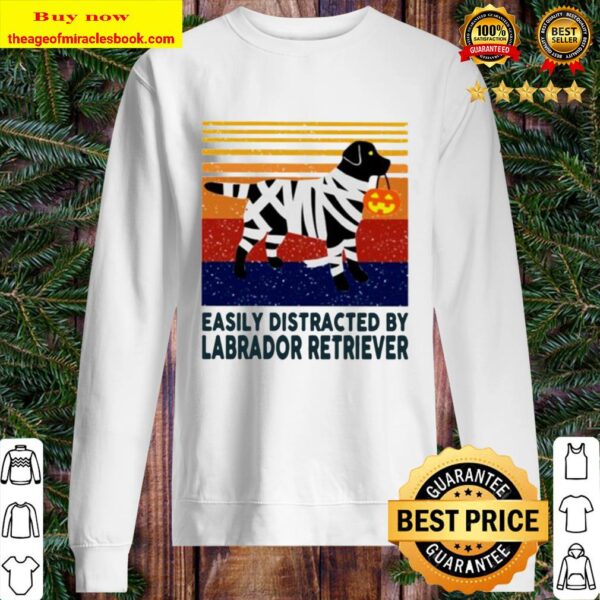 Easily distracted by Labrador Retriever vintage halloween Sweater