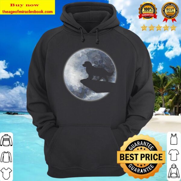 Funny Golden Retriever Puppy Dog Silhouette And Moon Hoodie