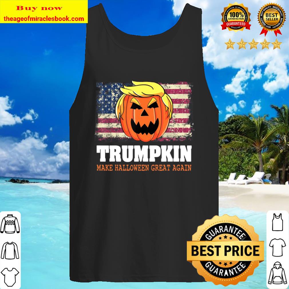 Halloween Trumpkin Vintage Us Flag Funny Trump Tank Top