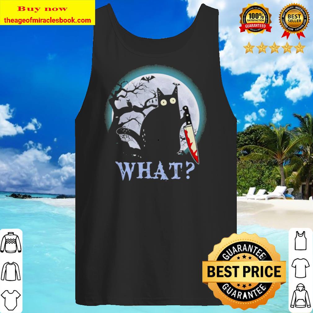 Halloween moon and black cat knife what Tank Top