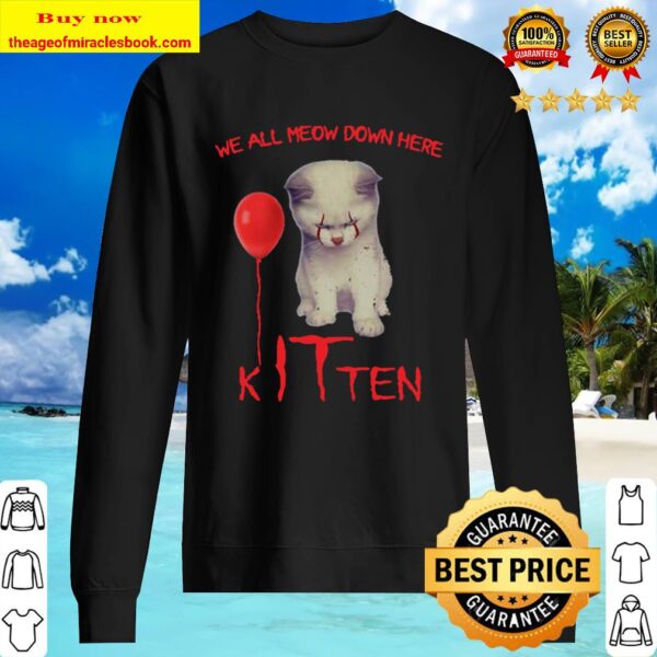 Halloween pennywise cat all meow down here kitten Sweater