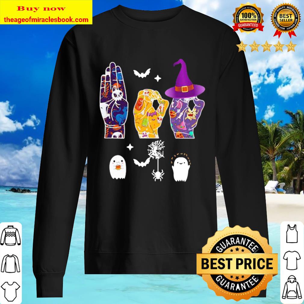 Halloween witch hand sign language Sweater