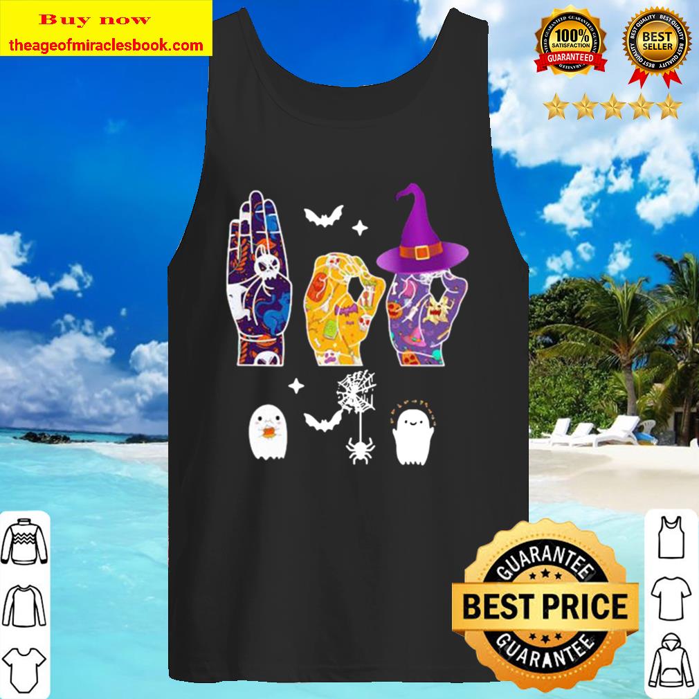 Halloween witch hand sign language Tank Top