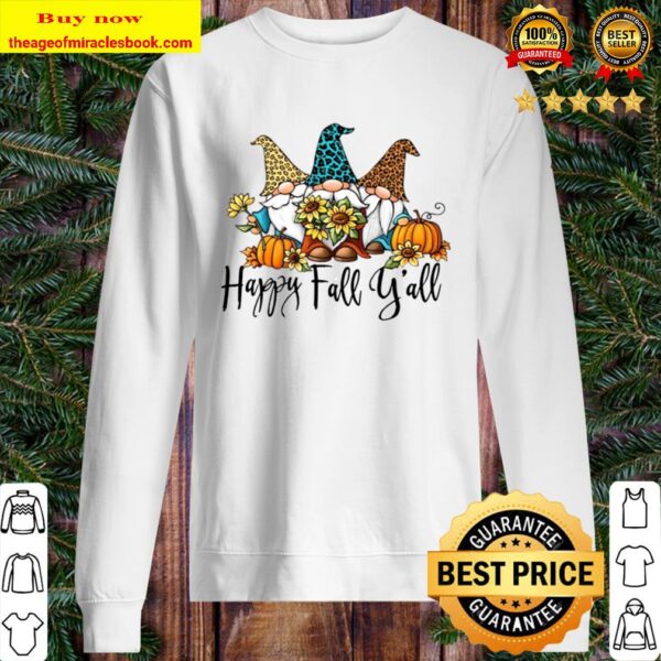 Happy Fall Y’all Gnomes Sunflower Pumpkin Halloween Sweater