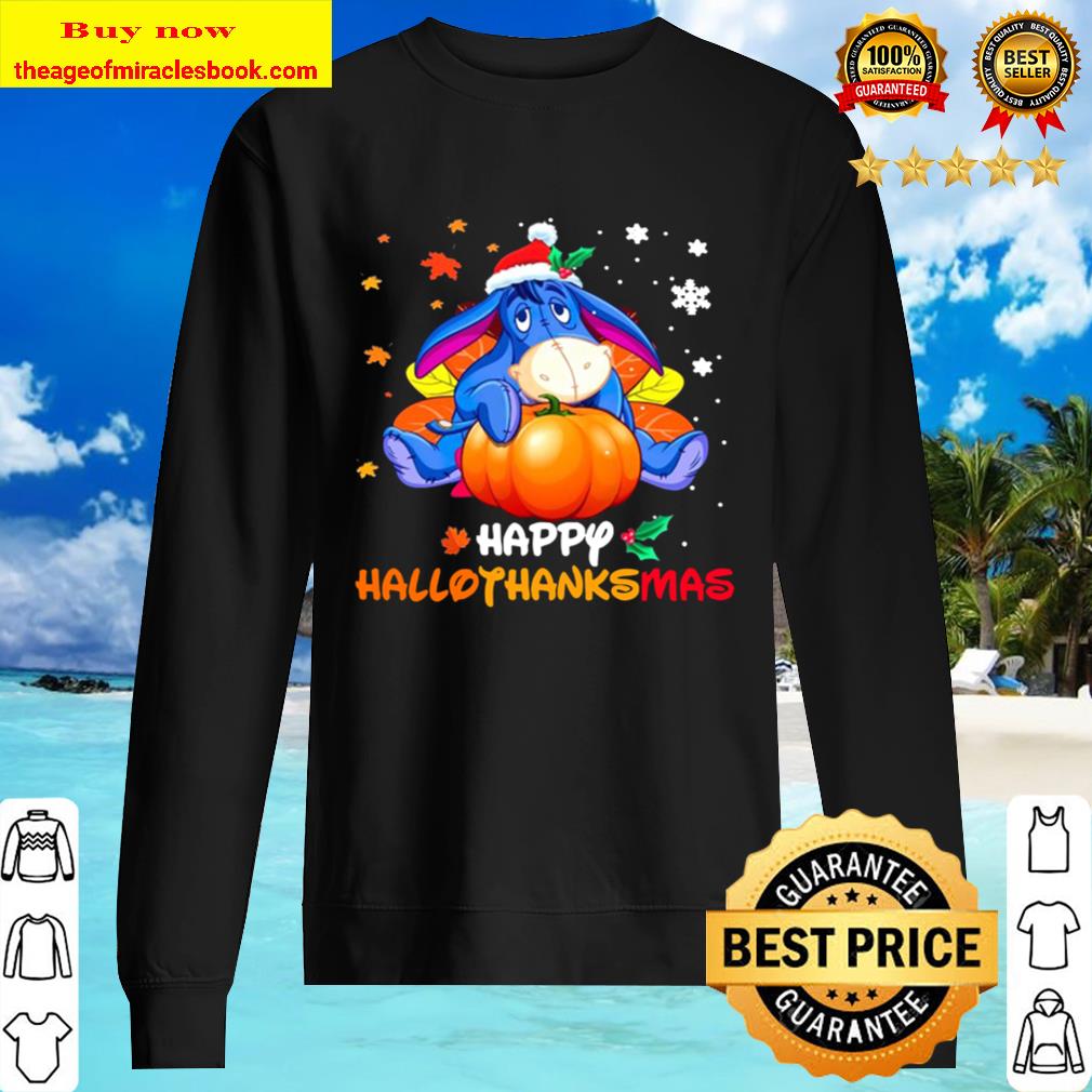 Happy Hallothankmas Eeyore Pumpkin Halloween Christmas Sweater