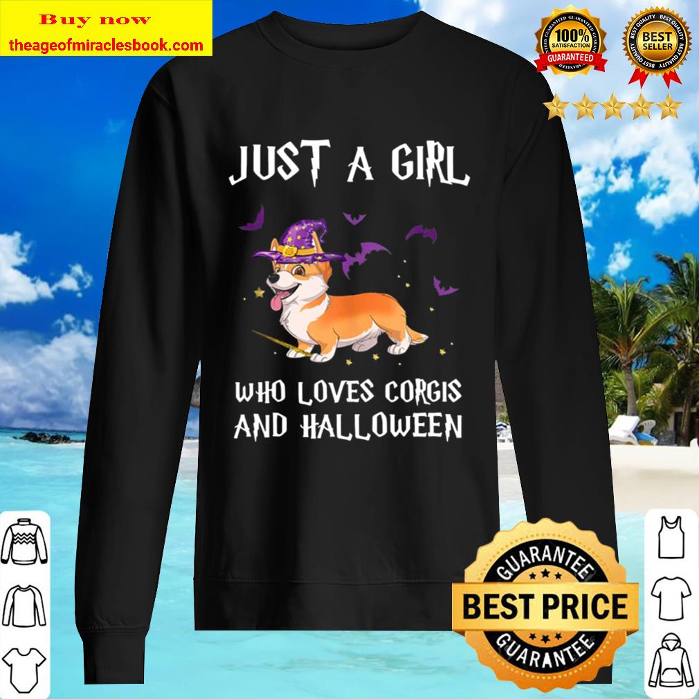 Just A Girl Who Loves Corgi Dog And Halloween Witch Sweater