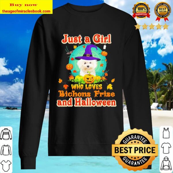 Just a girl who loves Bichons Frise and Halloween Sweater