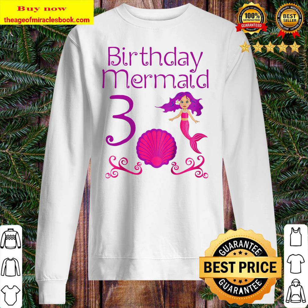 Kids 3rd Mermaid Birthday for 3 Year Old Girls Sweater