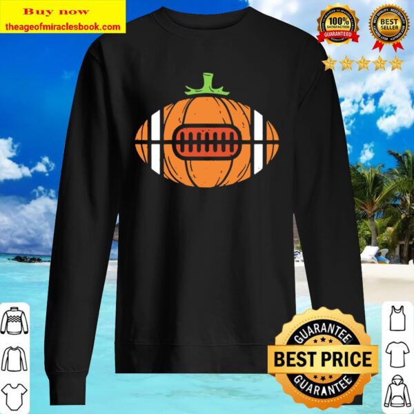 Kids Halloween Shirt Football Pumpkin Sport Player Costume Sweater