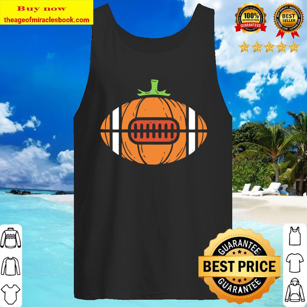 Kids Halloween Shirt Football Pumpkin Sport Player Costume Tank Top