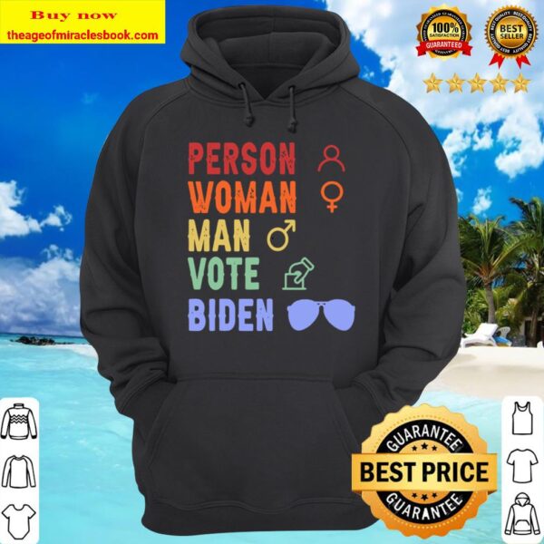 Person Woman Man Vote Biden Vintage Retro Style Hoodie