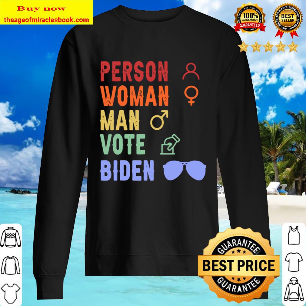 Person Woman Man Vote Biden Vintage Retro Style Sweater