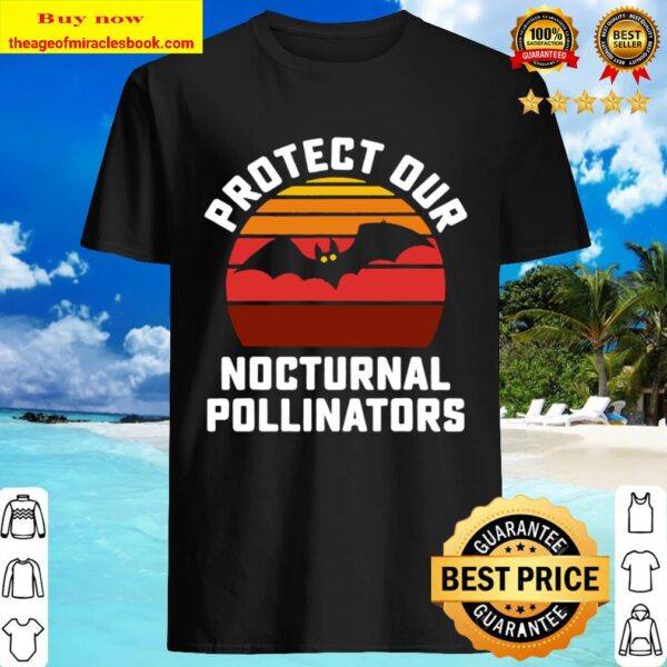 Protect Our Nocturnal Pollinators Bat Retro Halloween Bats Shirt