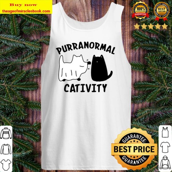 Purranormal Cativity Funny Halloween Cat Parody Men Women Tank Top
