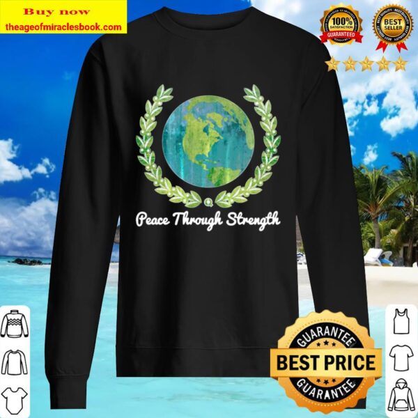Qanon Trump Peace Through Strength Grunge Earth Sweater