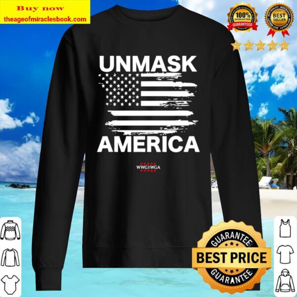 Qanon Unmask America, Patriotic Anti Mask Wwg1wga Usa Flag Sweater