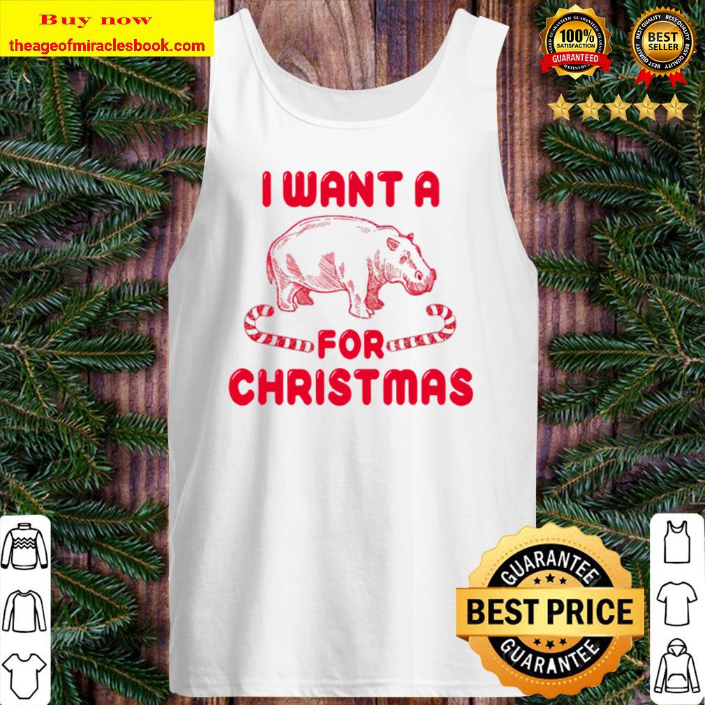 Quarantine Christmas Hippo Hippopotamus Retro Christmas Gift Tank Top