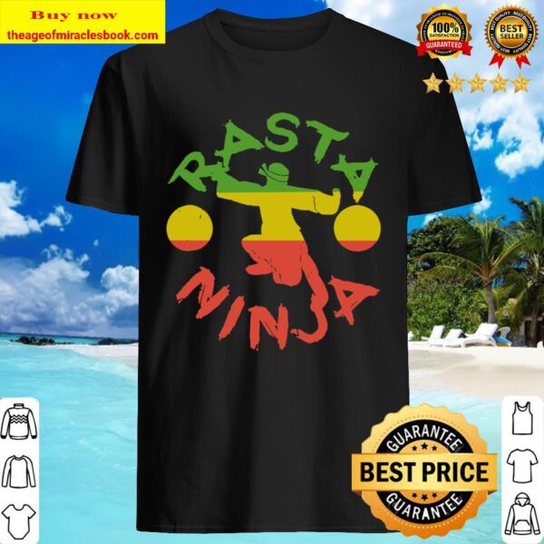 Rasta Ninja Ankh One Love One Heart Rastafari Peace Shirt