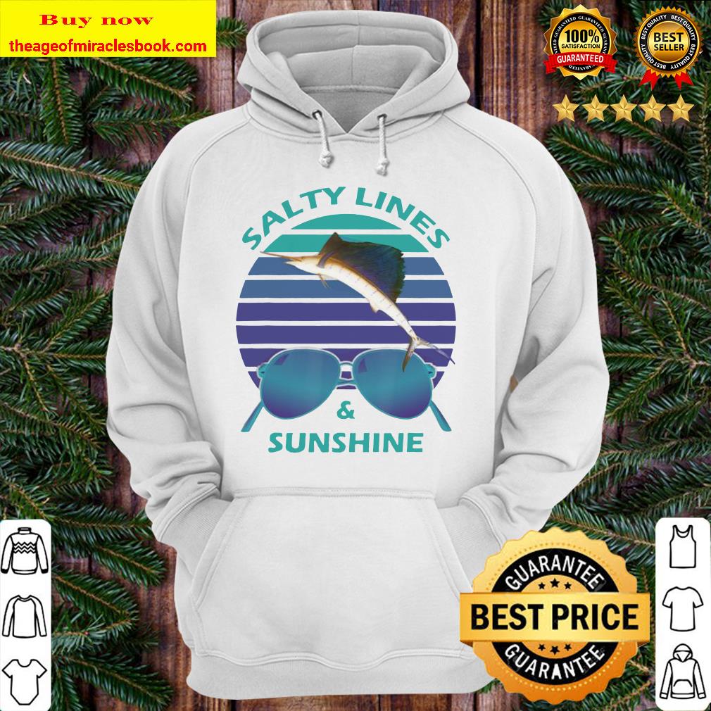 Salty Lines _ Sunshine Retro Sunset with Marlin Hoodie