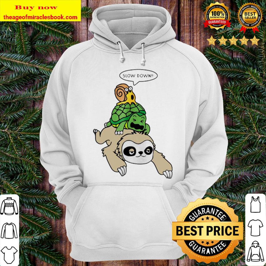 Sloth Piggyback Turtle And Snail Slow Down Hoodie