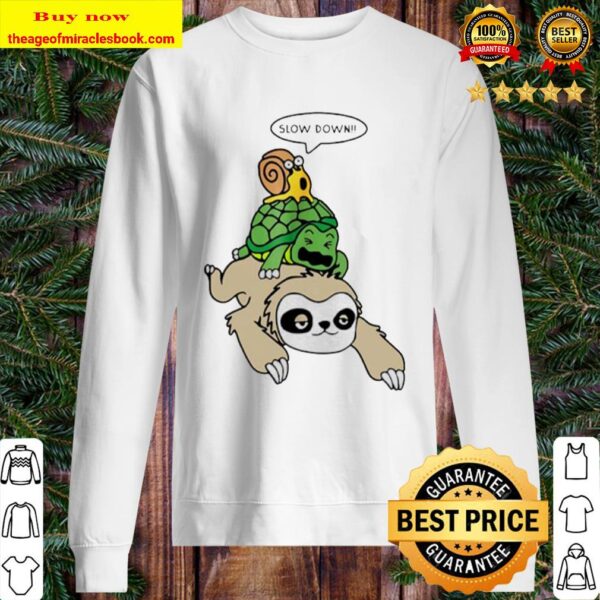 Sloth Piggyback Turtle And Snail Slow Down Sweater