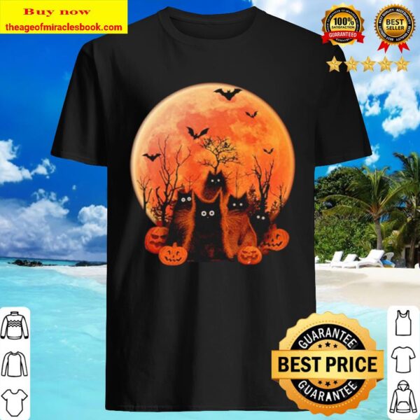The Moon and Black cat Halloween Shirt