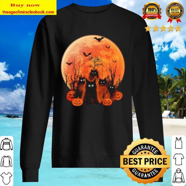 The Moon and Black cat Halloween Sweater