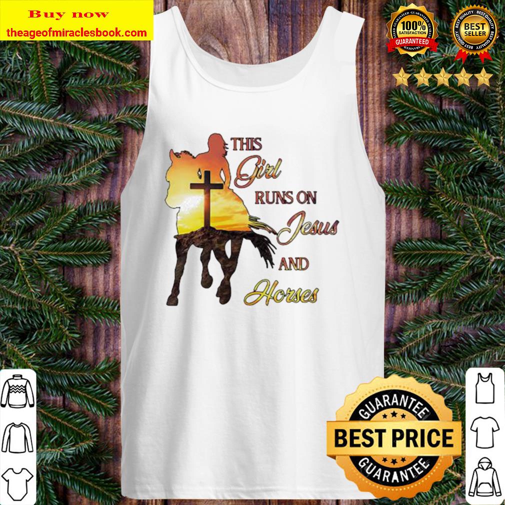This girl runs on jesus and horses sunset Sweater