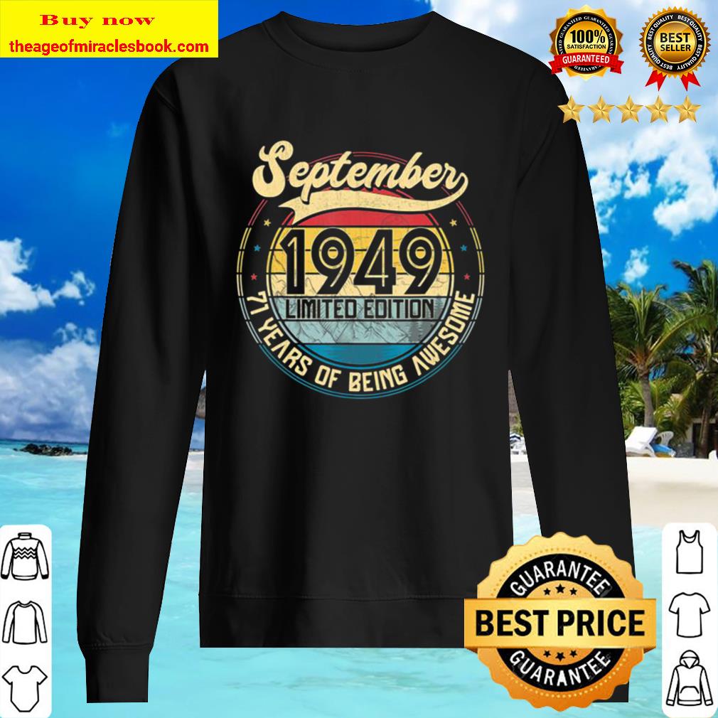 Vintage Retro September 1949 71st Birthday Gift 71 Years Old Sweater