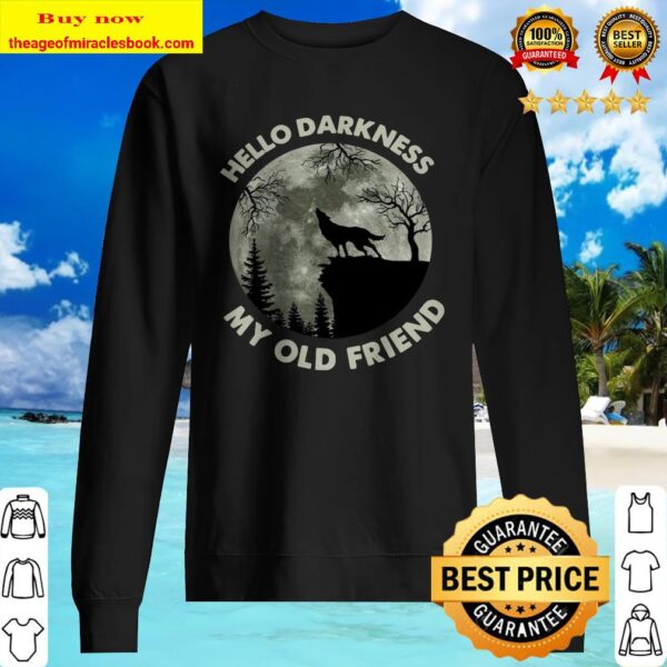 Wolf in the Moon hello darkness my old friend Sweater
