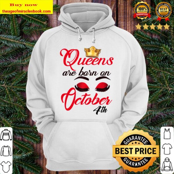Womens Cute Birthday Queens are Born on October 4th Libra Girl Hoodie