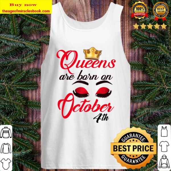 Womens Cute Birthday Queens are Born on October 4th Libra Girl Tank Top