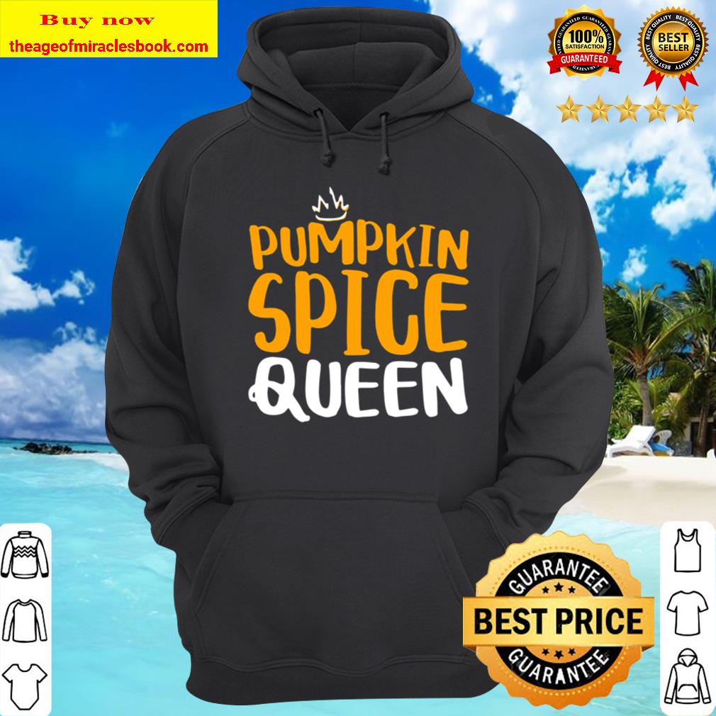 Womens Pumpkin Spice Queen Cute Fall Season Gif V-Neck Hoodie