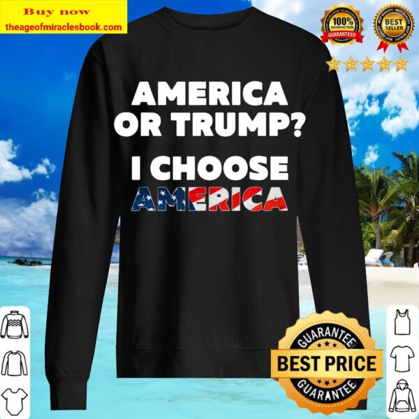 America or Trump I Choose America Flag Patriotic Vote Sweater
