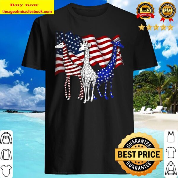 American Flag Giraffes Shirt