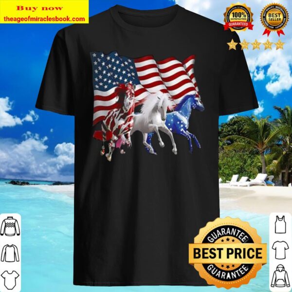 American Flag Horses Shirt