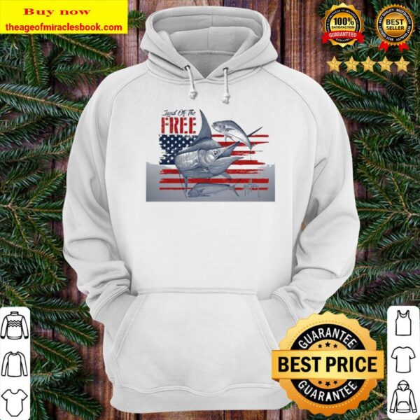 American flag land of the free fish Hoodie