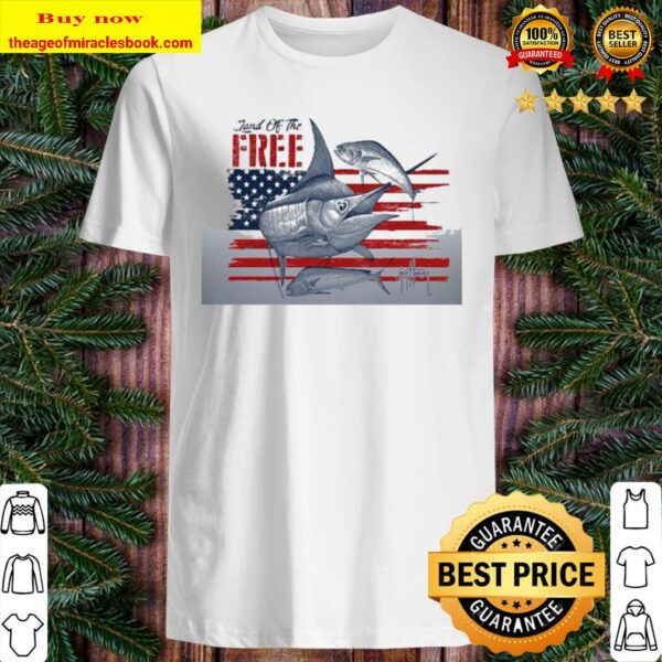 American flag land of the free fish Shirt