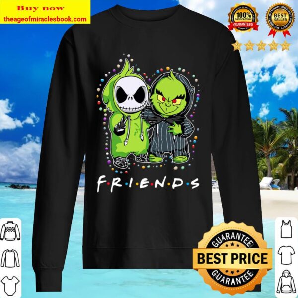 Baby Jack Skeleton And Baby Green Friends Light Christmas Sweater