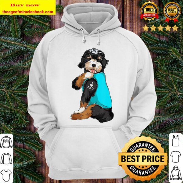 Bernedoodle I Love Dad Tattoo Apparel, Dog Dad Gifts Dads Hoodie