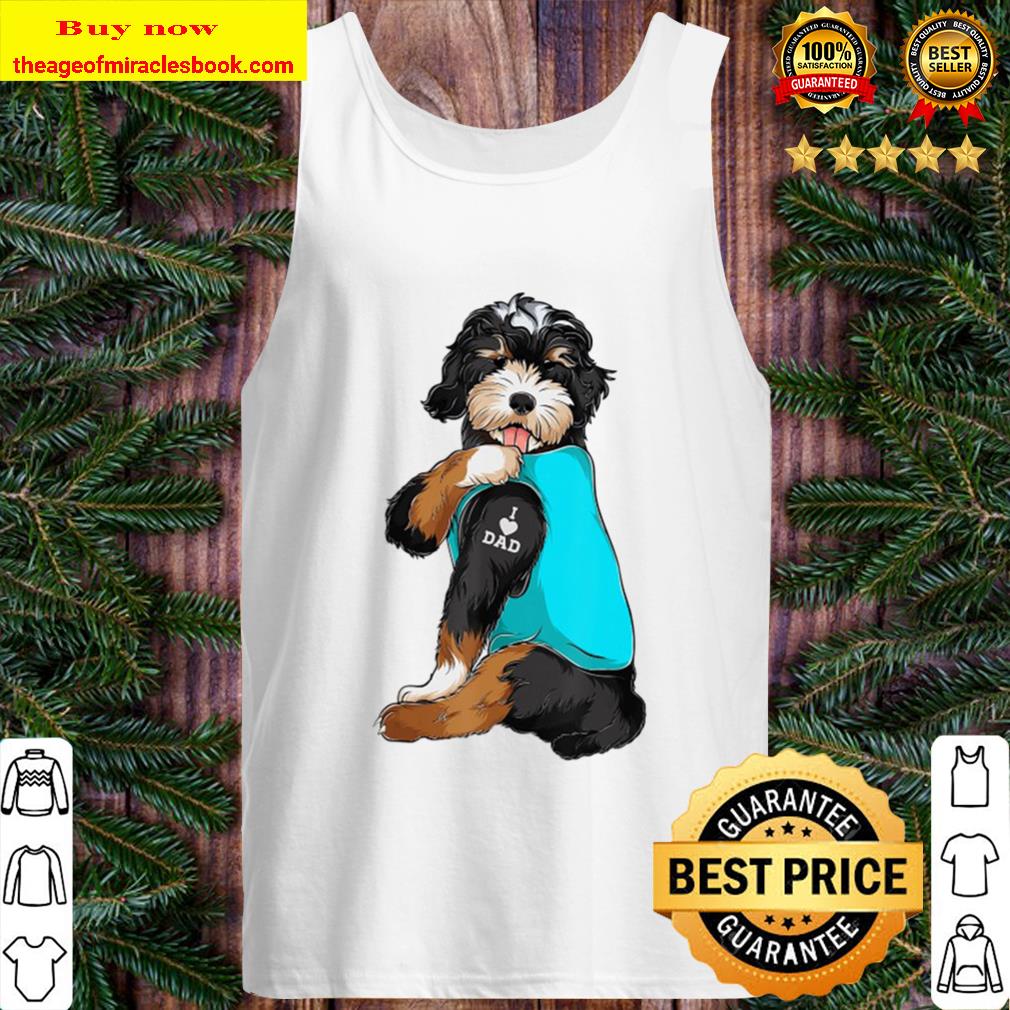 Bernedoodle I Love Dad Tattoo Apparel, Dog Dad Gifts Dads Tank Top