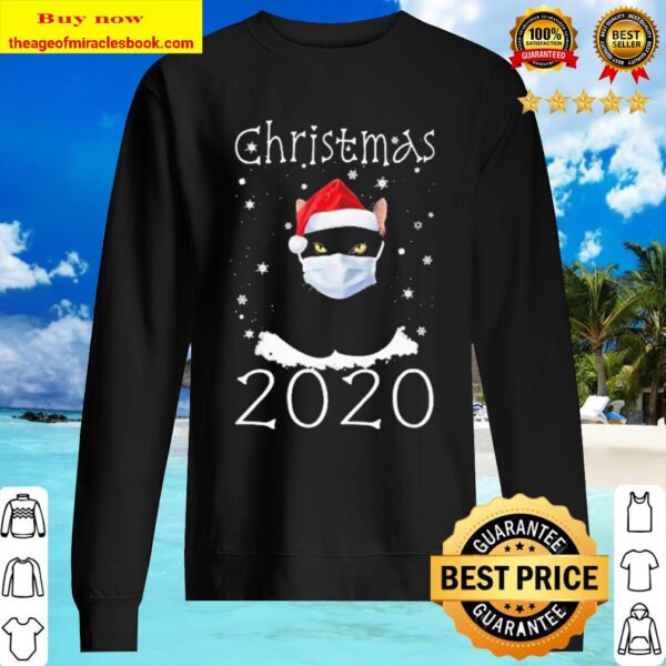 Black Cat face mask Christmas 2020 Sweater